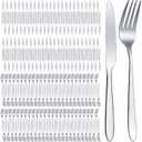 Nuenen 300 Pcs Forks and Knives Stainless Steel Silverware Set Include 150 Dinner Forks and 150 Knives Flatware tableware Cutlery Set for Home Restaurant, Mirror Polished, Dishwasher Safe