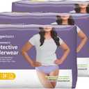 Basics Incontinence Underwear for Women, Protective, Disposable, Postpartum, Maximum Absorbency, Small, Lavender, 72 Count (3 Packs of 24)
