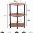 Small Nesting Coffee Table - 3-Tier Oval Accent Table for Small Spaces, Rustic Wood and Metal Couch End Table, Nightstand for Bedroom or End Table Living Room, Easy to Assemble, Rustic Walnut