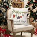 BBOLDIN Christmas Throw Pillow Covers 18x18, Colorful Nutcraker Pine Tree Pillow Cases Set of 4, Winter Holiday Cushion Covers Decorations for Indoor Sofa Living Room