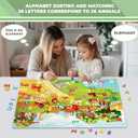 2 x Sorting Toys for Toddlers, Wiznobliss Animal Puzzles Learning A B C Alphabet Matching Toys for Toddlers, Montessori Fine Motor Sensory Animal Alphabet Puzzle for 3+ Year Old.
