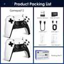 2026New Retro Game Console,40000+Games and 23 Emulators, with Dual 2.4G Wireless Controllers, Plug and Play 4K HD HDMI TV Game Stick White