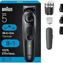 Braun All-in-One Style Kit Series 5 5471, 8-in-1 Trimmer for Men with Beard Trimmer, Body Trimmer for Manscaping, Hair Clippers & More, Ultra-Sharp Blade, 40 Length Settings, Waterproof