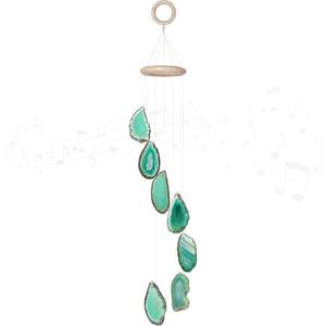 Cozy Tower Campanillas de viento de gata verde para exteriores nicas, decoracin de jardn al aire libre, decoracin de geoda colgante