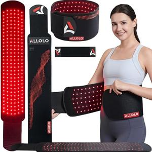 ALLOLO Red Light Therapy Belt, 39" x 7.7" Large Area with 180pcs 3-in-1 LEDs 660nm & 850nm Infrared Red Light Therapy for Body, Adjustable & Portable Therapy Wrap for Shoulder, Waist, Belly, Joint (Corded)