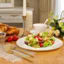 PULOTE 100PCS Ivory Plastic Plates - Cream Plastic Disposable Heavy Duty for Party & Wedding - Include 50 Each (Dinner & Dessert) Plates