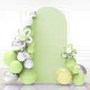 Babenest 7.2ft Green Wedding Arch Cover, Spandex Fitted Arch Backdrop Cover for Photography, Round Top Chiara Stand Cover for Party Ceremony Birthday Baby Shower Anniversary Decoration