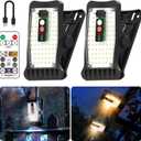 Clip On Solar Motion Lights Outdoor Waterproof, 800LM, 70 LED, 3 Color Temperature, USB & Remote Control, 2 Pack Portable Solar Powered Light Outside for Gutters Fence Garage Camping