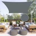 Neween Waterproof Sun Shade Sail Rectangle UV Block Canopy for Outdoor Patio and Garden, Yard Activities (6.5'x13', Gray)