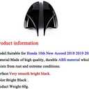 Rifoda Horn type Side rearview mirror cover trims ABS plastic Material decoration fit for Honda 10th 11th Gen accord 2018 2019 2020 2021 2022 2023 2024 2025 Exterior Accessories 2PCS (Bright Black)