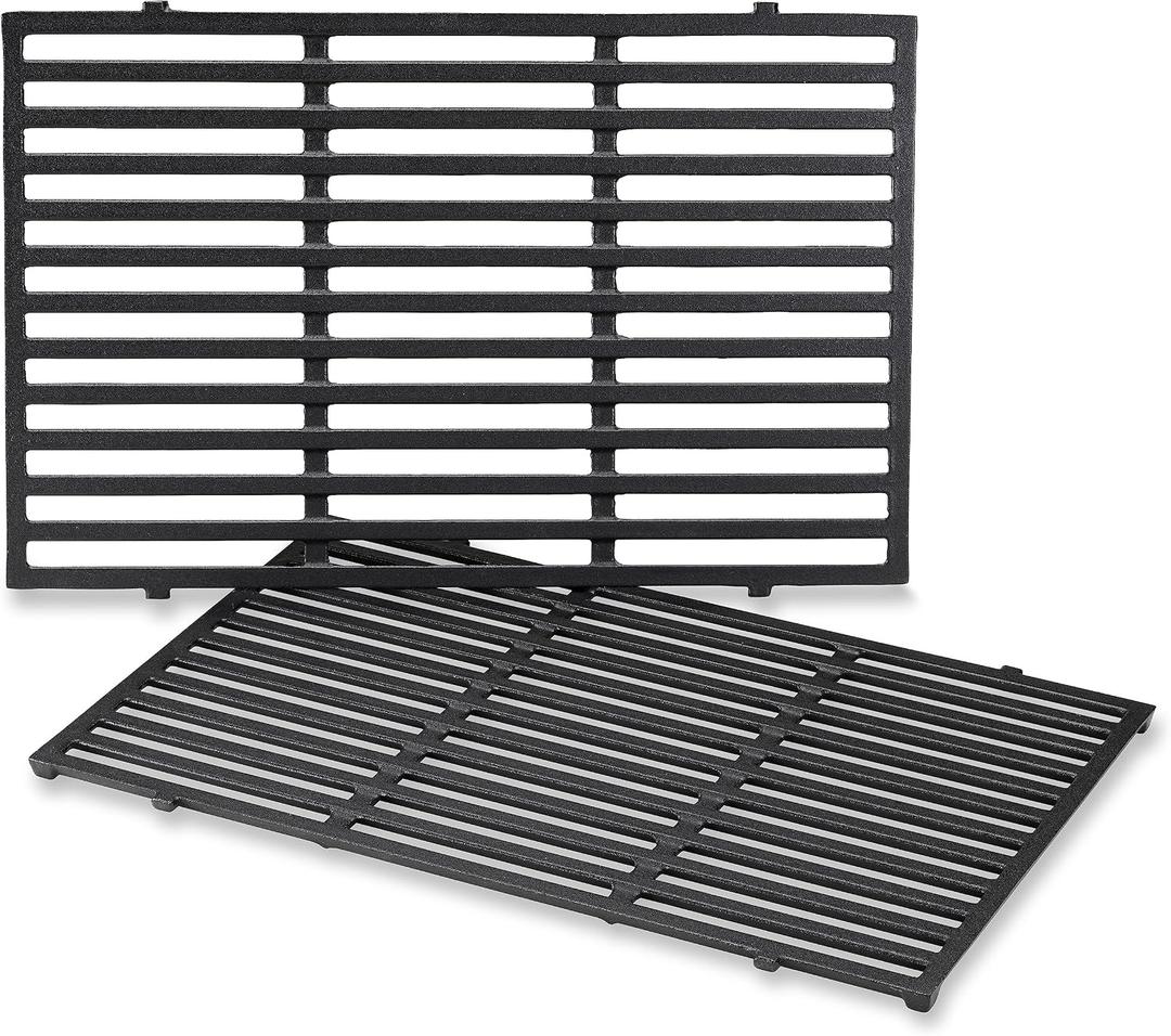 Weber PorcelainEnameled CastIron Cooking Grates 19.5" x 12.9" Superior Heat Retention, HeavyDuty, LongLasting Replacement Grates, Genuine Weber Grill Replacement