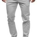 ALLABREVE Men's Chinos Casual Dress Pants Slim Fit Skinny Stretch Flat-Front Lightweight Comfort Slacks (34)