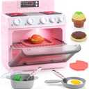 PLAY Toy Oven Kids Kitchen Playset, Kids Play Kitchen Set with 11 Accessories, Realistic Cooking Sounds  Lights, Pretend Play Oven Toddler Cooking Gift Set for Girls Boys Ages 3+