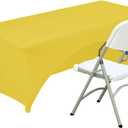 Spandex Table Cover 5 ft. Fitted Polyester Tablecloth Stretch Table Cover Table Topper Open Back - Yellow (60" x 30" (Rectangular))