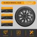 18 Inch Wheel Rim Cover Hubcaps for Tesla Model 3 20172023, Full Fit Snap-On Hub Caps with Valve Hole & Guard Tape, PC+ABS Aero Wheel Covers, All-Weather Protection