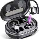 Wireless Earbuds, 2023 New Ultralight Sport Bluetooth 5.3 Headphones In Ear with LED Display, Built-in Mic Earphones, IPX7 Waterproof Wireless Headphones with Earhooks for Gym Workout (Black)
