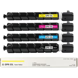 GPR55 GPR-55L Toner Cartridge 4 Pack(Black Cyan Magenta Yellow) GPR 55 High Yield Compatible with Canon imageRUNNER Advance C5535 C5535i C5540 C5540i C5560 C5560i C5550i Printer, 69K Pages