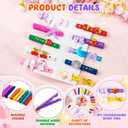 DIY Cheer Pin Kit for Girls, 50 Colored Wooden Clothespins with Mini Charms & Beads, Volleyball Clips and Spirit Pins for Team Gifts