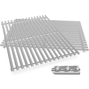 9.5MM 18.75" Grill Grates for Weber Genesis II, Grill Parts for Weber Genesis 2 300 & LX 300 Series, Genesis II E 310, E/S315 320 325 340, 304 Stainless Steel GS4 Replacement Parts for Weber 66095
