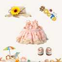 Lanynne 17cm Ornaments Clothes Set, Outfit Stylish Summer Holiday Fashion Ornaments Dress Shoes and Hat, Adorable Outfit Set Clothes Only No Doll (Pink Princess Style)