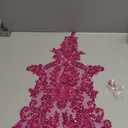 Handmade Rhinestones Lace Bodice Applique Sew on Beads Sequins Trimming Patches for Dress Clothing Accessories 1Pcs/Bag (Rose red)