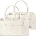 Mr. Pen Baby Diaper Caddy Organizer, 2 Pack, Beige, Baby Caddy Organizer with Handle, Compact Size, Collapsible & Portable