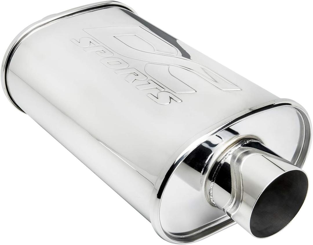 DC Sports Oval Muffler 3" to 3" DCMU-300-ST Black