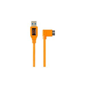 Tether Tools TetherPro Right Angle Adapter USB 3.0 to USB 3.0 Micro-B 5-Pin Pigtail Cable, 20", Orange