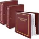 2 Pcs Red Estate Planning Portfolio Binders with Gold Title in Case I Die Organizer with Index Tabs and Cardboard Slipcase 3 Ring Binders 11.5 x 11 x 2.5 Inches