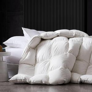 Feather Down Comforter Queen Size, Queen Duvet Insert, 90x90 Feather Comforter