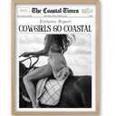 iHery 16x20in Cowgirls Go Coastal Framed Newspaper Wall Art