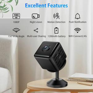 Smilephil Hidden Camera,1080P WiFi Spy Camera - with Night Vision & Motion Detection, Wireless Indoor Security Camera for Pet/Baby/Nanny, App Live Feed, Smallest Smart for Home Monitoring