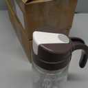 Marbrasse Oil Dispenser for Kitchen,20 OZ /600ml Leakproof Glass Oil Bottle with Auto Flip Cap,Olive Oil Container for Kitchen Cooking(1 Pcs White + 1 Pcs Brown)