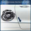 2 x Universal Car Door Edge Guards, Exterior 16.40ft U-Shaped Door Scratch Protection Guard PVC Chrome Laser Silver Tone, 1 Pc