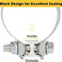 Kshineni 2.5 Inch Exhaust Clamps, Lap Joint Band Clamp 2.5" Stainless Steel Coupler Exhaust Muffler Band Clamp (2 Pcs)