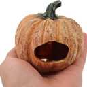 2 x Amosfun Halloween Decoration Resin Pumpkin Cave Reptile Hideout for Turtles Frogs and Lizards - Halloween Party Terrariums and Aquariums Decoration