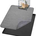 Weysat 1 Set Replacement Dog Crate Tray with Mat, 35.04" x 23.23" Under Crate Floor Protector, Kennel Pan and Reusable Waterproof Dog Pads Set for Chicken Poop Cat Bird Pet Bottom Liner