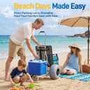 Beach Wagon with 13" Balloon Wheels for Sand,Heavy Duty Folding Beach Cart,242lbs Capacity,Collapsible Storage Bag,Adjustable Handle,Portable Wagon with Pump& Straps for Camping,Fishing&Garden