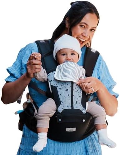 Baby Carrier, MOMTORY Safety-Certified 6-in-1 Baby Carrier Newborn to Toddler, Adjustable Detachable Infant Baby Hip Seat Carrier for 7-50lbs, All Seasons, Perfect for Shopping Travelling