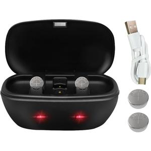 Wokyo Rechargeable 312 Hearing Aid Batteries and 312 Battery Charger Hearing Aid Charger Travel Case for 312 Hearing Aid Amplifiers Battery Charger with 4 Pack 312 Rechargeable Batteries (Charger + 4Pack Size 312 Rechargeable Batteries)