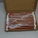 Macarrie 24 Packs Flameless Taper Candles Battery Operated Fake 11 Inch Long Candlelight LED Flameless Candlesticks Flickering Tapered for Spring Summer Wedding(Brown)