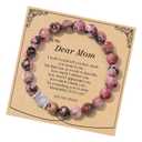 Bead Bracelet for Women Happy Birthday Gifts for Women Beaded Bracelets Moonstone Bracelet Jewelry for Mom Pink Stuff New Mom Gifts for Women