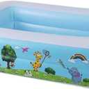 Inflatable Rectangle Swimming Pool for Kids and Adults 120cmx90cm, Above Ground Rectangular Family Swimming Pools for Backyard Outdoor Summer Party