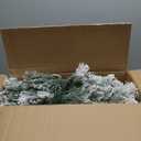 4ft Unlit Christmas Tree Pre-Decorated Snow Flocked with Pine Cones & Red Berries Artificial Xmas Tree for Holiday Office Outdoor Christmas Decoration (Green White)