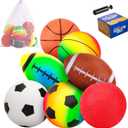 PlayZap 7-Piece Soft Ball Set for Toddlers & Kids - Includes 5” Playground Balls, Soccer, Football & Basketball - Great for Home, Yard, Pool, Classroom & Park for Boys & Girls Easter Gifts