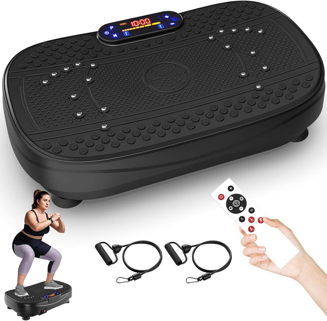 Vibration Plate Exercise Machine Whole Body Workout Vibration Fitness Platform for Home Fitness with Remote Control (Black)