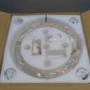 YMP&YZX Modern French Gold Crystal Chandelier Ceiling Light,15.7" Semi Flush Mount 5-Lights LED Crystal Round Chandelier Light E12 Base for Bedroom Living Room