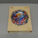 Wooden Puzzles for Adults - Fantasy Ocean Wooden Jigsaw Puzzle for Adults, Colorful Turtle Wood Puzzles Adult, Unique Animal Shape Ocean Puzzle, Wall Art Home Decor (S-8.5 * 8.4in -100 Pieces)