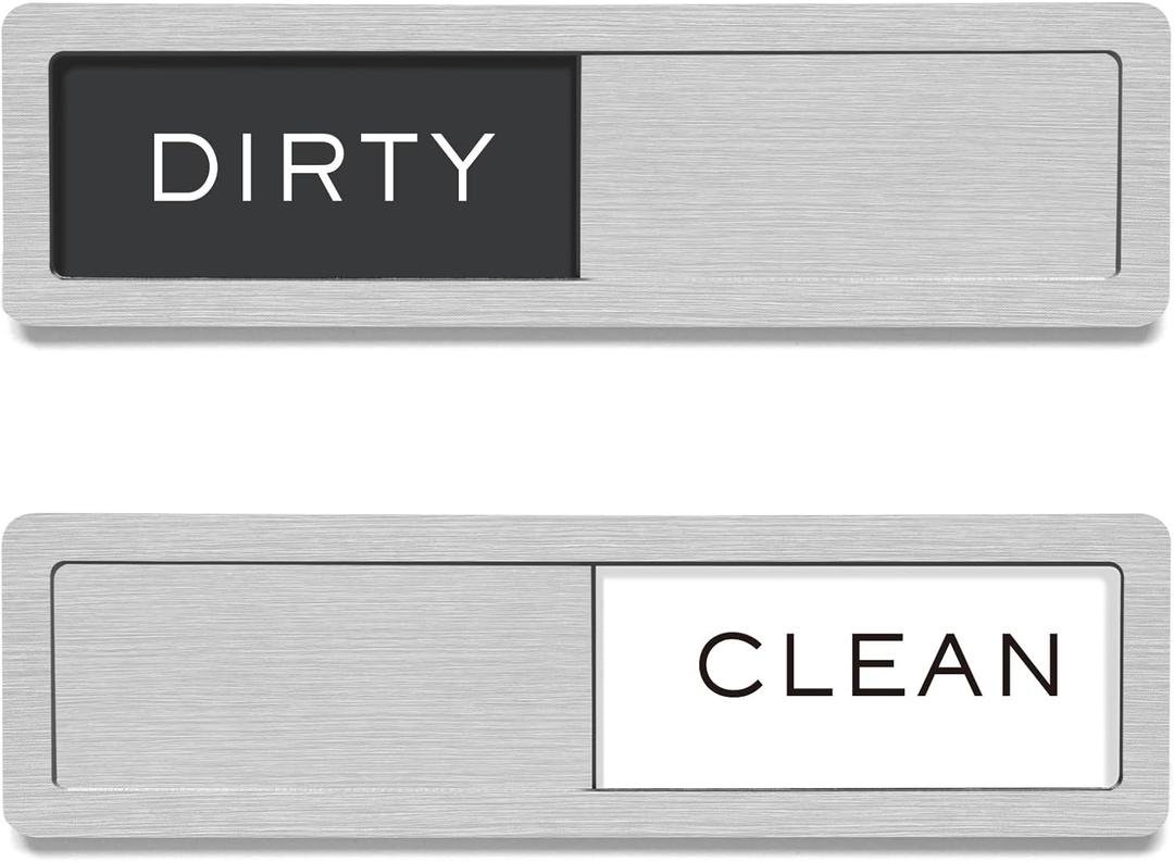 Dishwasher Magnet Clean Dirty Sign, Strong Magnet Non-Scratch Clean Dirty Magnet for Dishwasher, Easy to Read & Slide