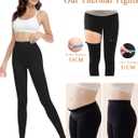 DOCUMO Fleece Lined Tights for Women Thermal Pantyhose Winter Warm Fake Translucent Tights High Waisted Thick Leggings (Black, L)